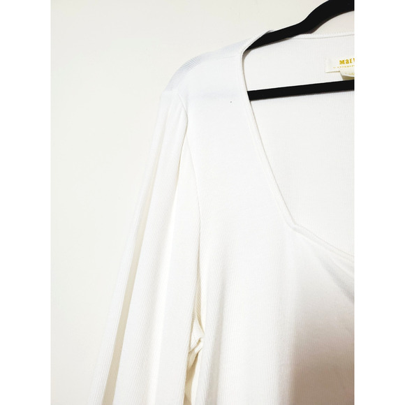 Anthropologie Maeve Womens XL Cardigan Top Stretch Square Neck White Long Sleeve - Picture 3 of 11